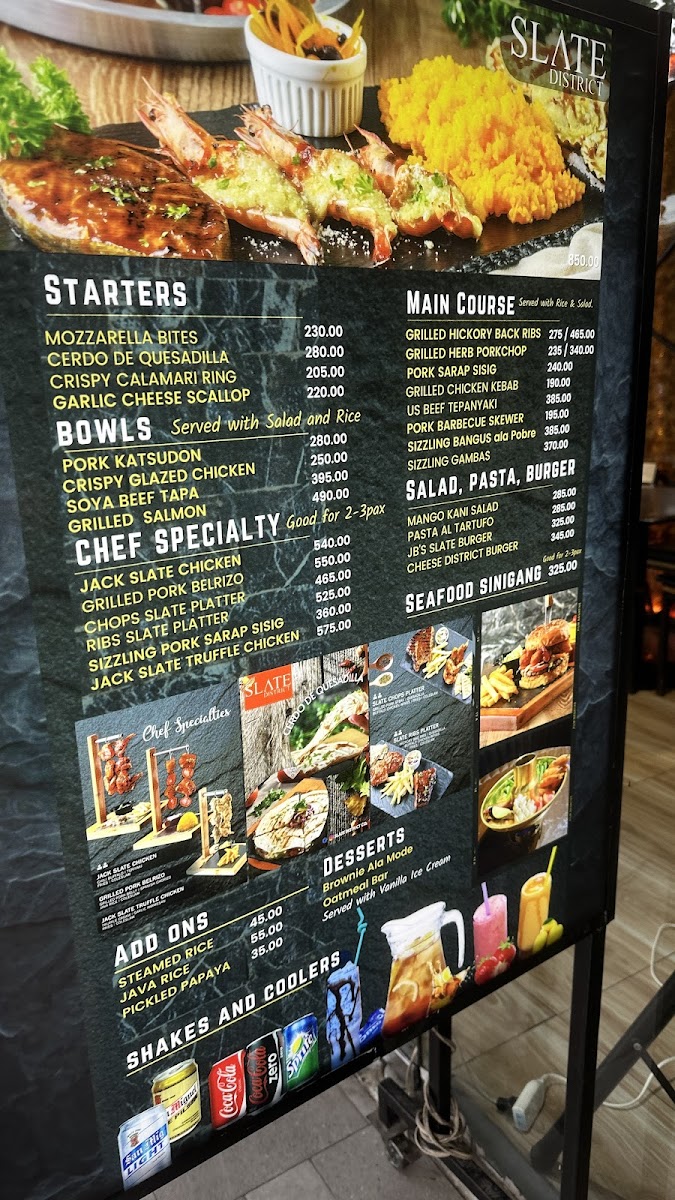 Menu Slate District-1